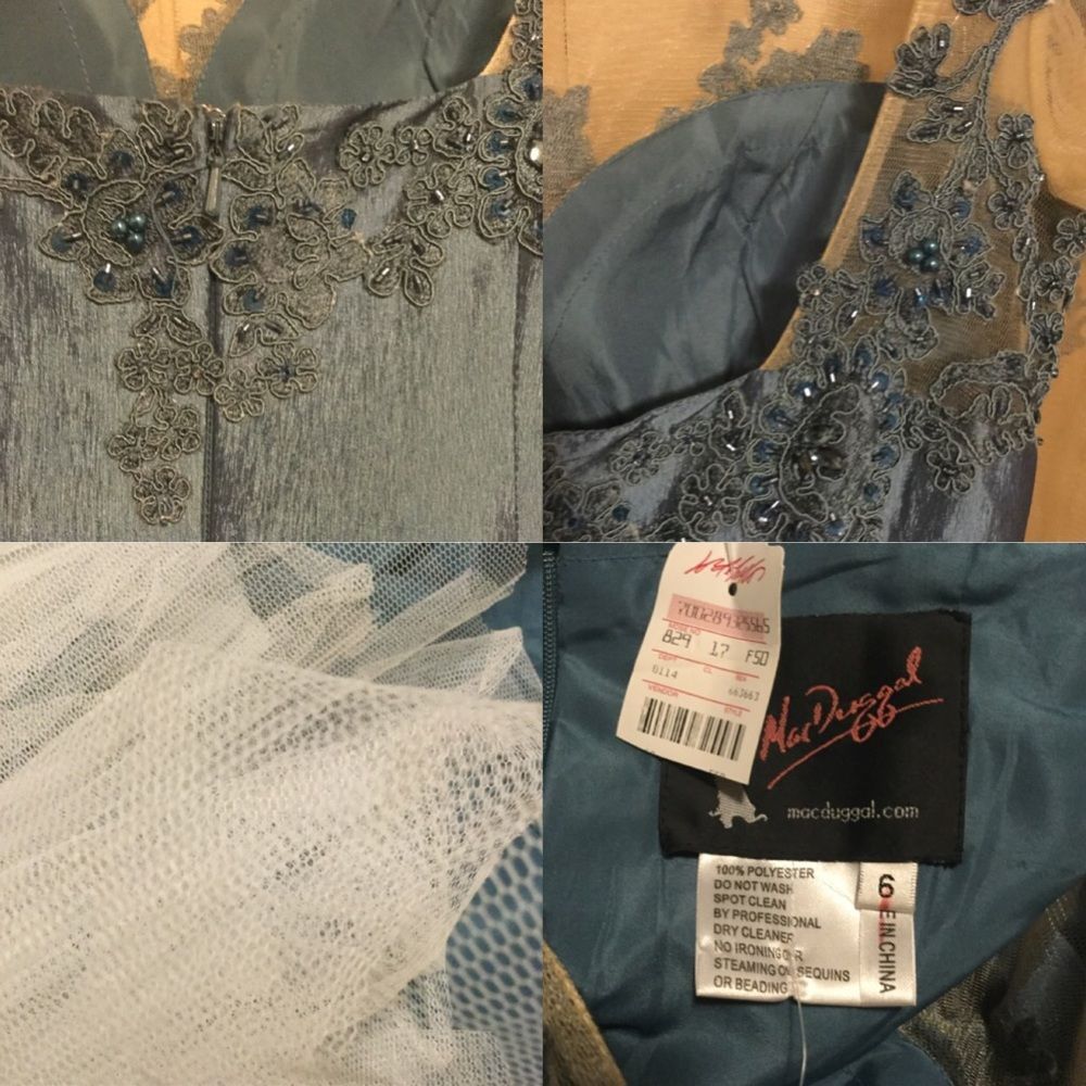 MAC DUGGAL  61391R blue/ nude - Picture 4 of 10